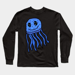 Blue Poke Dot Jellyfish Long Sleeve T-Shirt